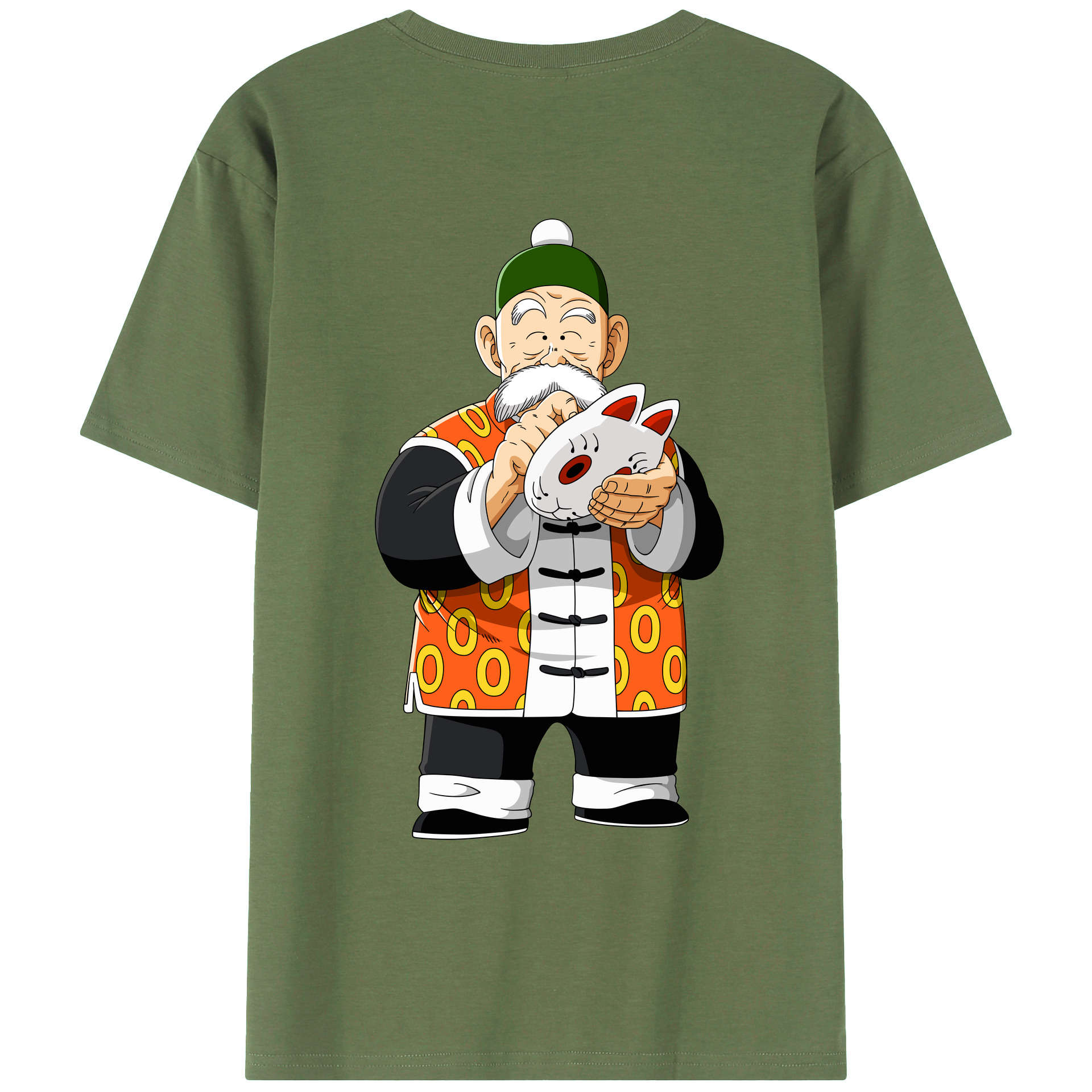（画像用） ドラゴンボール 亀仙人（かめせんにん） DRAGON BALL Master Roshi Kame Sennin 綿100％ メンズ半袖Tシャツ（バックプリント） 通気性